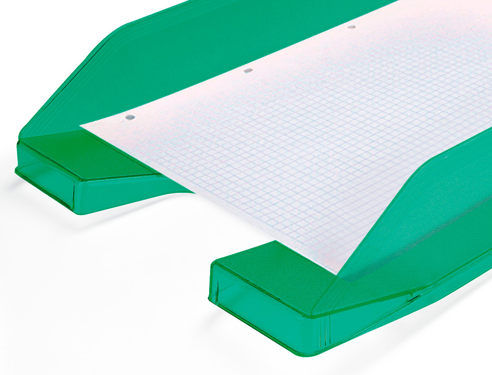 Tabuleiro de secretaria q-connect plastico verde transparente ( Imagem 4 de 7 ) - Preview