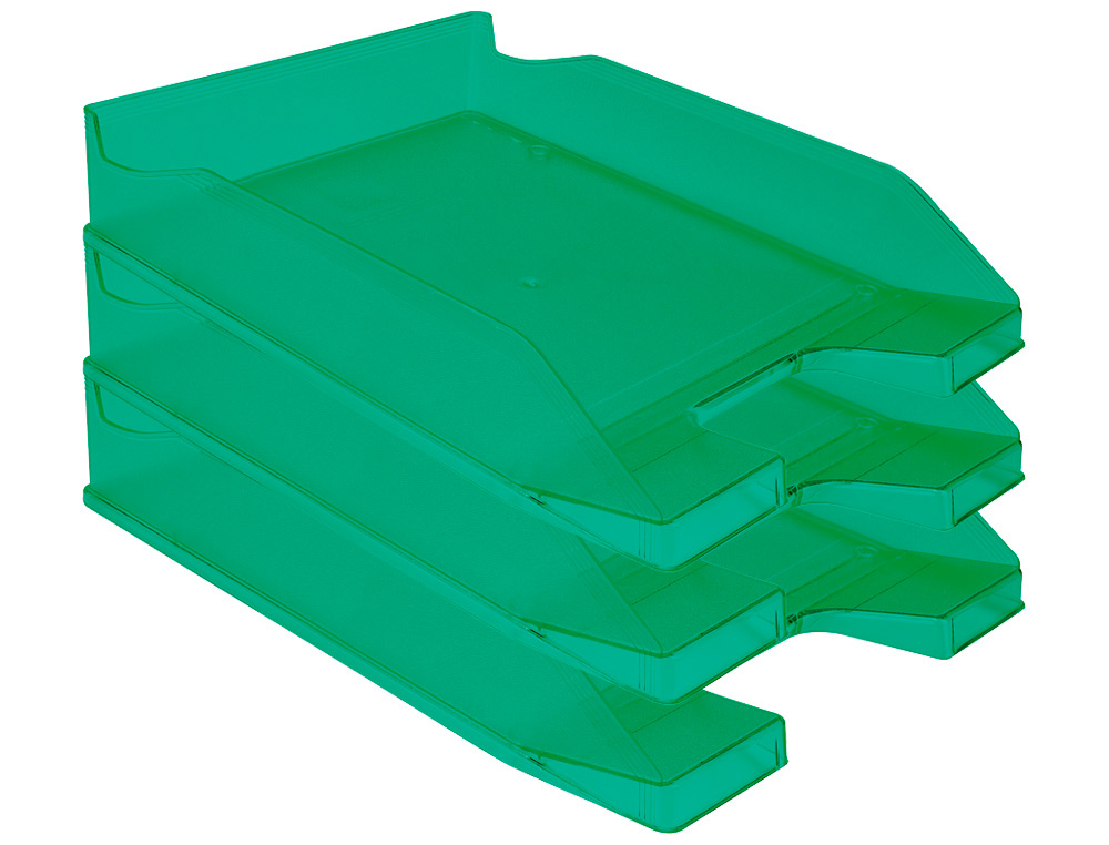 Tabuleiro de secretaria q-connect plastico verde transparente ( Imagem 5 de 7 ) - Preview