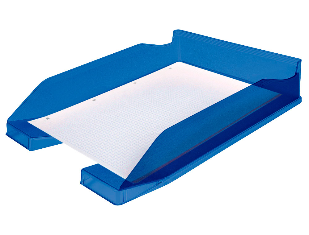 Tabuleiro de secretaria q-connect plastico azul transparente ( Imagem 3 de 7 ) - Preview