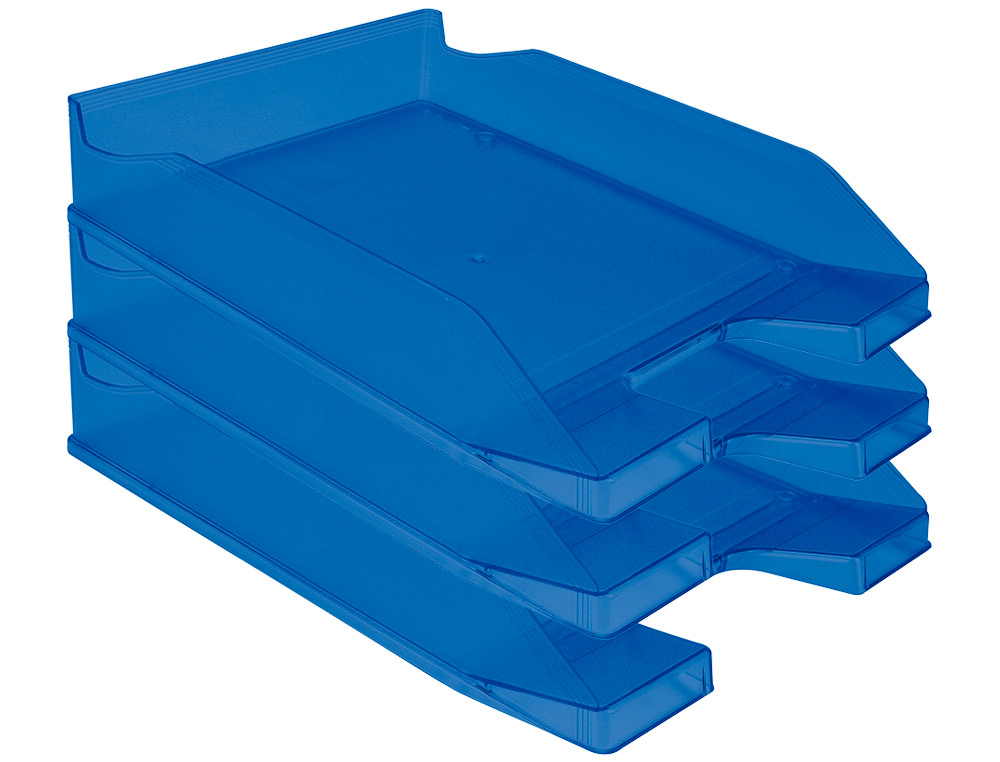 Tabuleiro de secretaria q-connect plastico azul transparente ( Imagem 5 de 7 ) - Preview