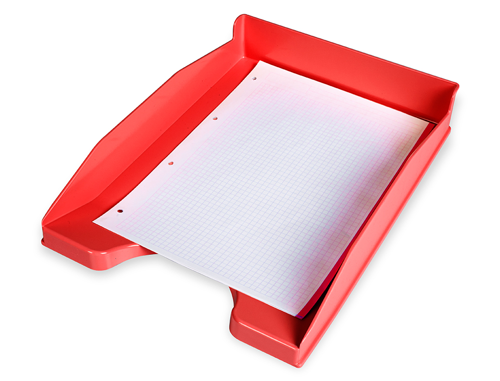 Tabuleiro de secretaria q-connect plastico vermelho opaco ( Imagem 4 de 8 ) - Preview