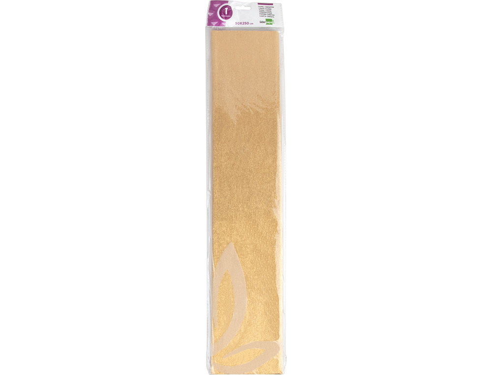 Papel crepe em celofane liderpapel 50 cm x 2,5 m dourado metalizado ( Imagem 2 de 9 ) - Preview