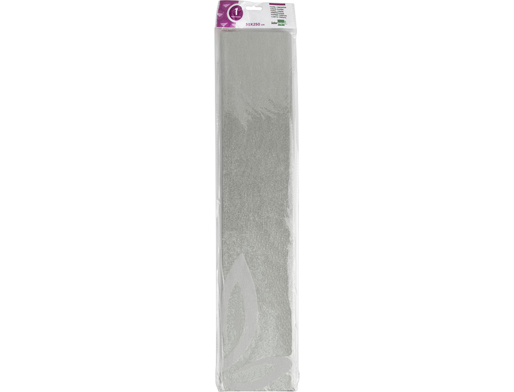 Crepe paper in cellophane, Liderpapel brand, 50 cm x 2.5 m, metallic silver. ( Imagem 2 de 9 ) - Preview