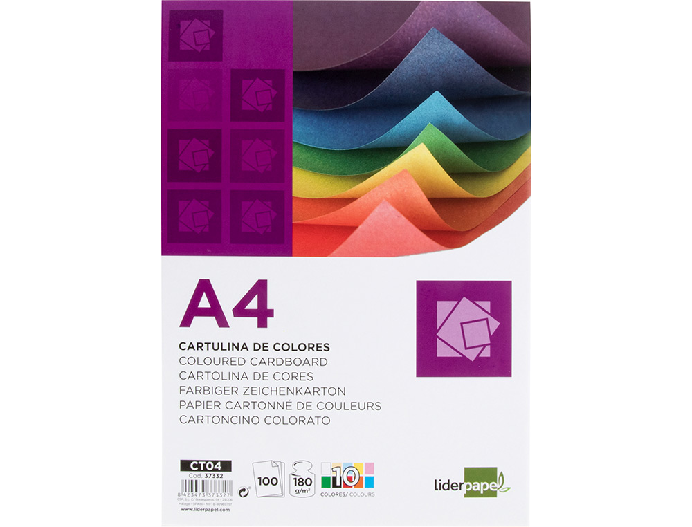 Cartolina Liderpapel. Din. A4. 100 folhas, 10 cores sortidas ( Imagem 5 de 19 ) - Preview