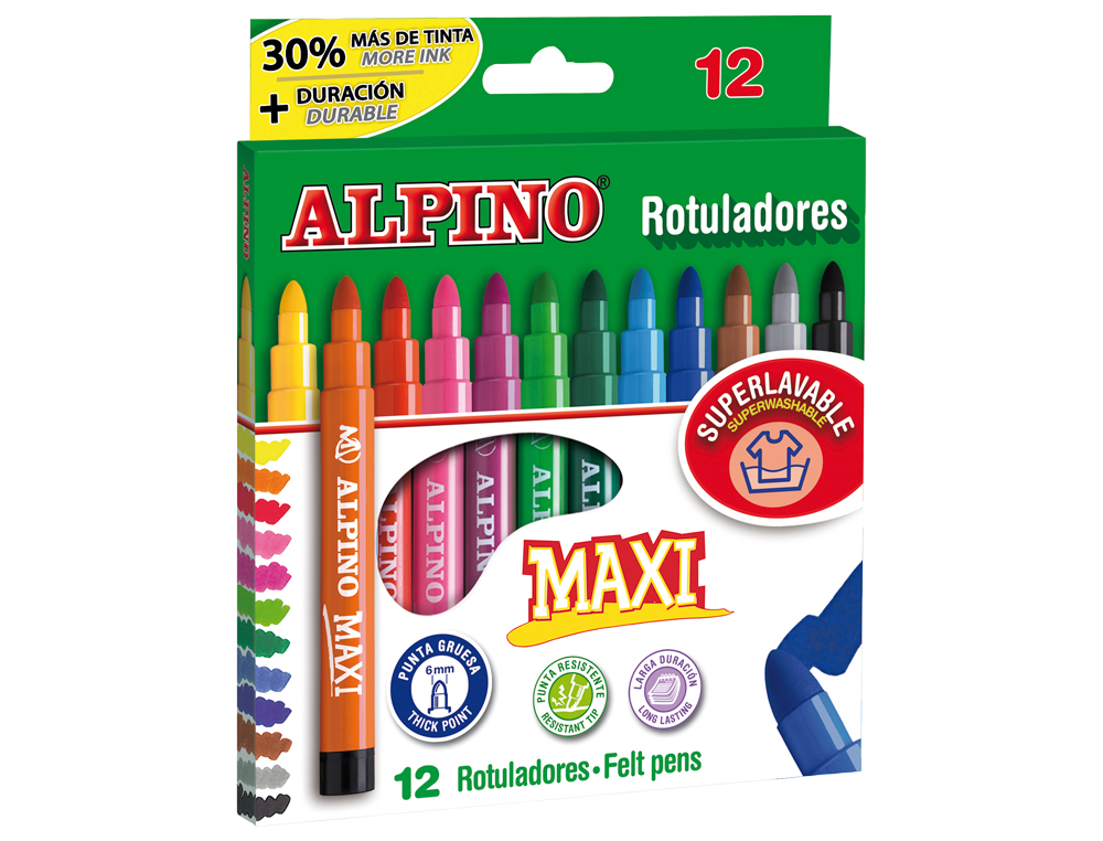 Marcador alpino maxi 12 unidades ( Imagem 2 de 4 ) - Preview