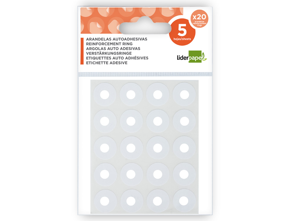 Argolas autoadesiva liderpapel brancas bolsa com 5 folhas ( Imagem 3 de 7 ) - Preview