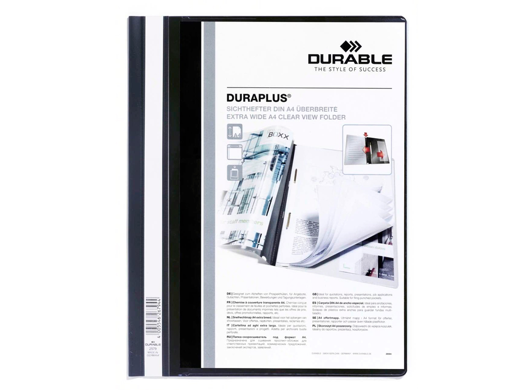 Bolsa dossier duraplus din a4 com fastener preto 2579-01 ( Imagem 2 de 2 ) - Preview