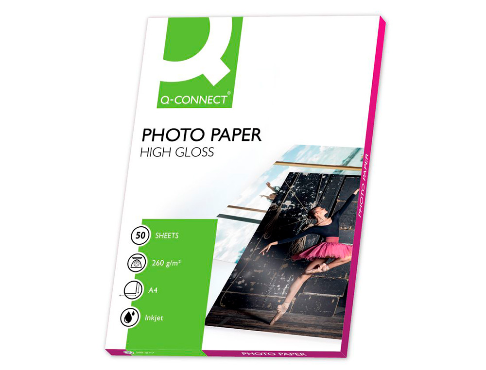 Papel fotografia q-connect glossy tinteiro din a4 260 gr caixa de 50 folhas ( Imagem 4 de 12 ) - Preview