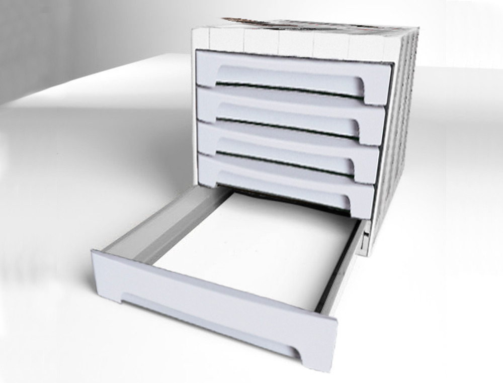 Bloco classificador de secretaria liderpapel 5 gavetas cinza opaco 370x305x215 mm espaco organizacao superior ( Imagem 3 de 6 ) - Preview