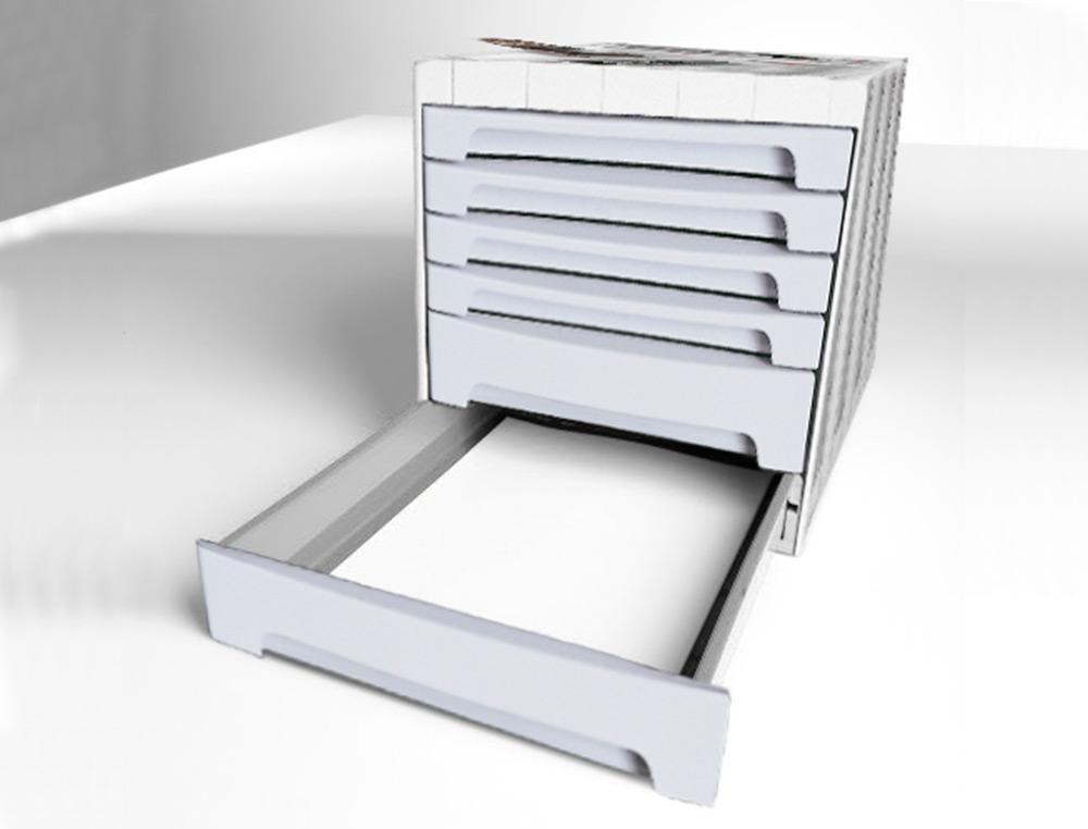 Bloco classificador de secretaria liderpapel 6 gavetas cinza opaco 370x305x215 mm espaco organizacao superior ( Imagem 3 de 6 ) - Preview