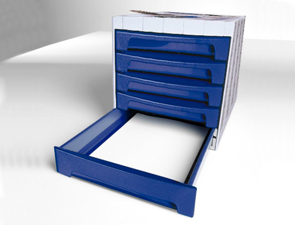 Bloco classificador de secretaria liderpapel com 6 gavetas azul opaco ( Imagem 3 de 6 ) - Preview