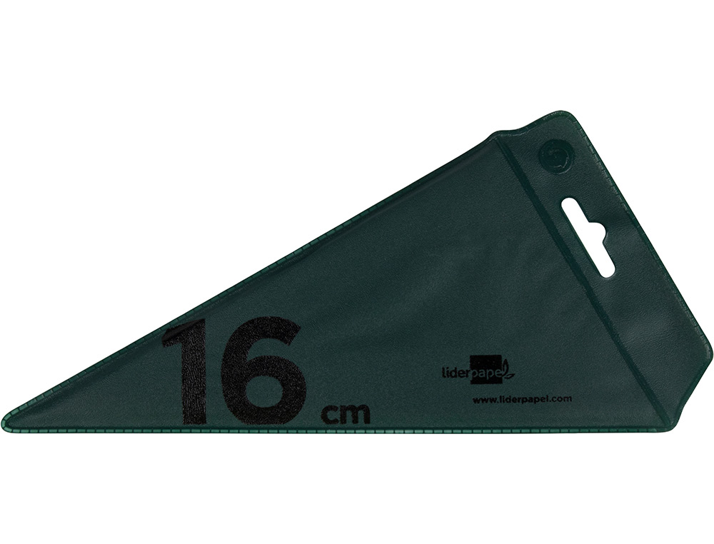 Esquadro liderpapel 16 cm plastico verde (10 unidades) ( Imagem 3 de 6 ) - Preview