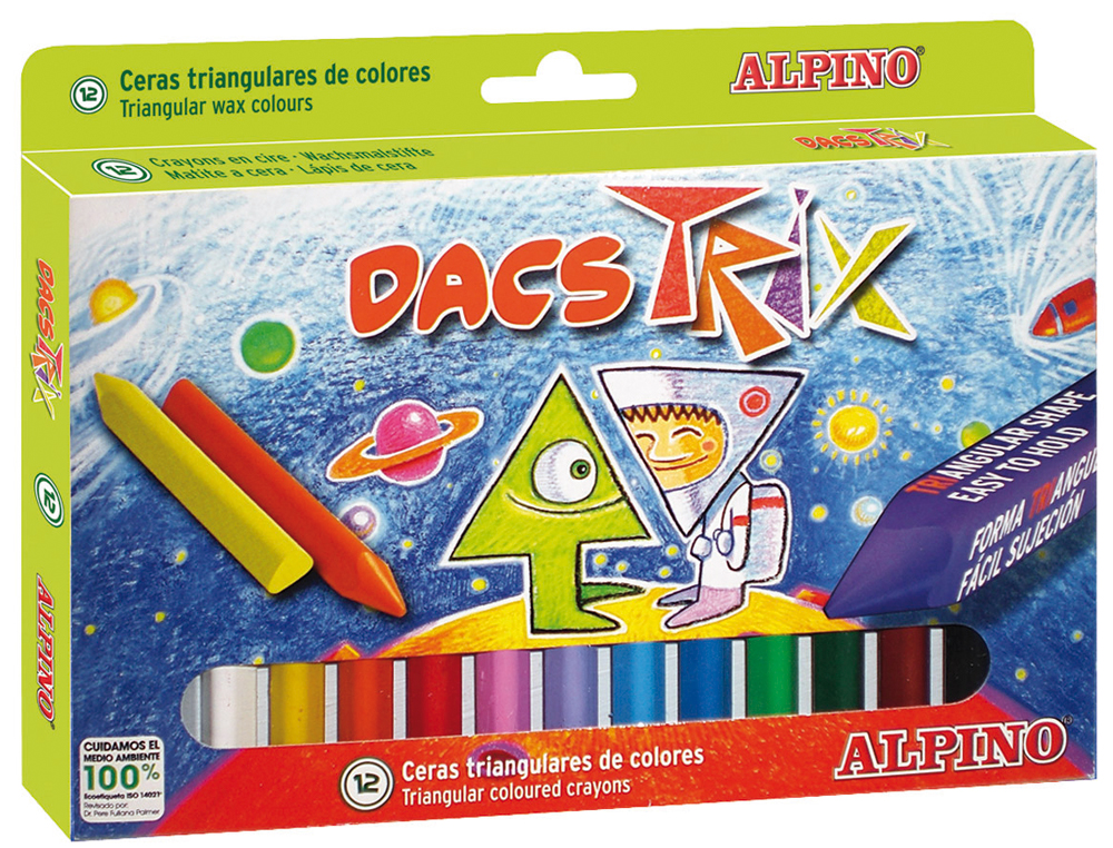 Lapis de cera alpino dacs trix triangul caixa de 12 cores ( Imagem 2 de 2 ) - Preview