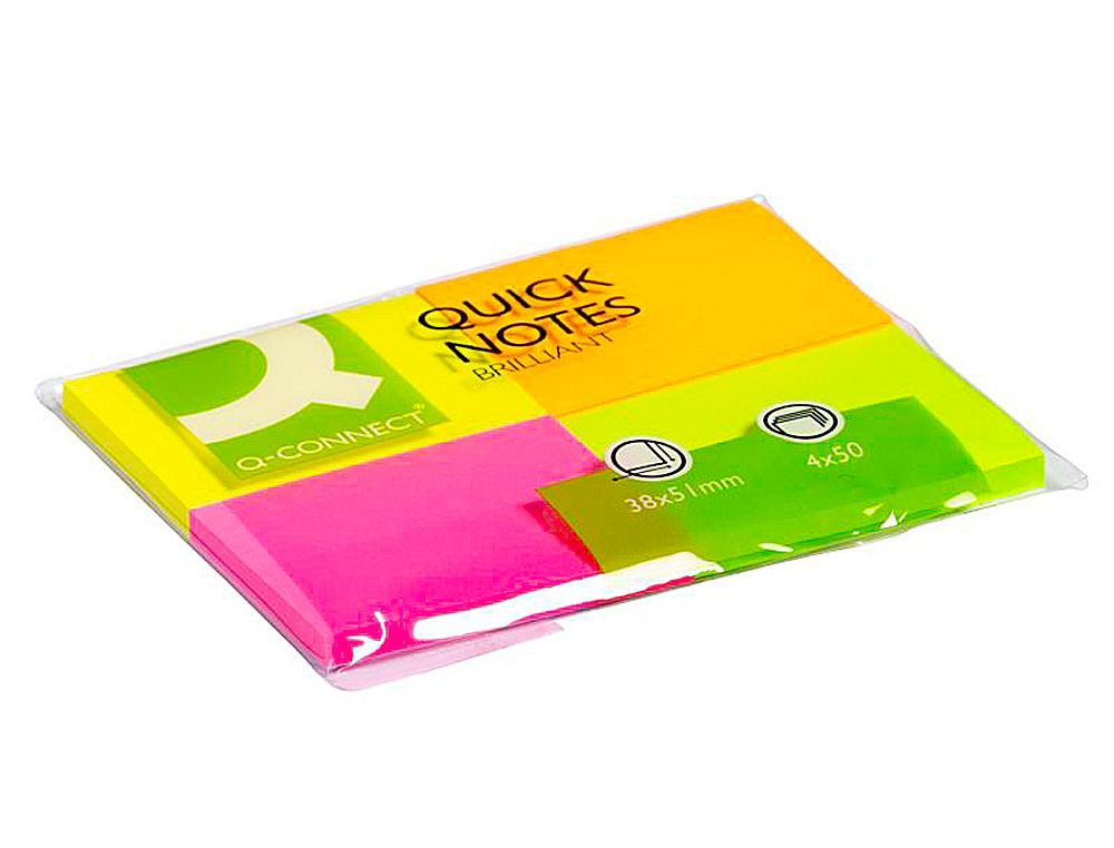 Bloco De Notas Adesivas Q-Connect - Fluorescente 40 x 50 mm ( Imagem 3 de 6 ) - Preview