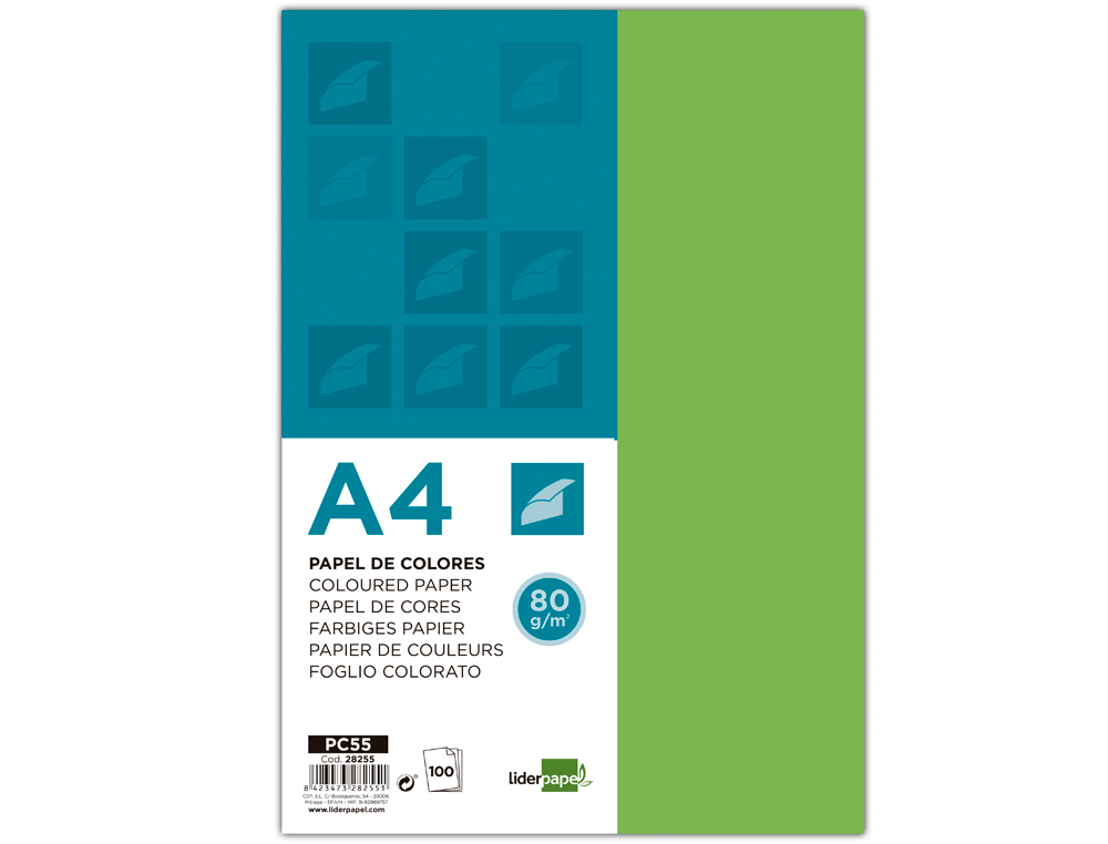 Papel de cor liderpapel din a4 80 gr verde resma de 100 folhas ( Imagem 4 de 8 ) - Preview