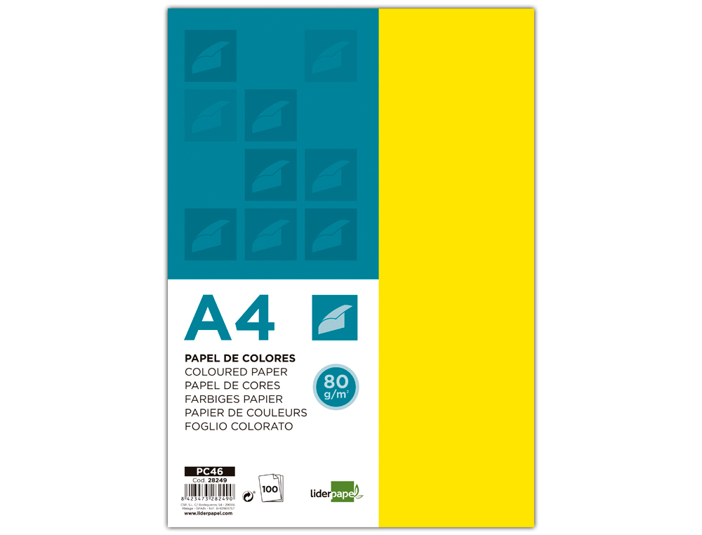 Papel de cor liderpapel din a4 pack 100 folhas limao ( Imagem 4 de 8 ) - Preview