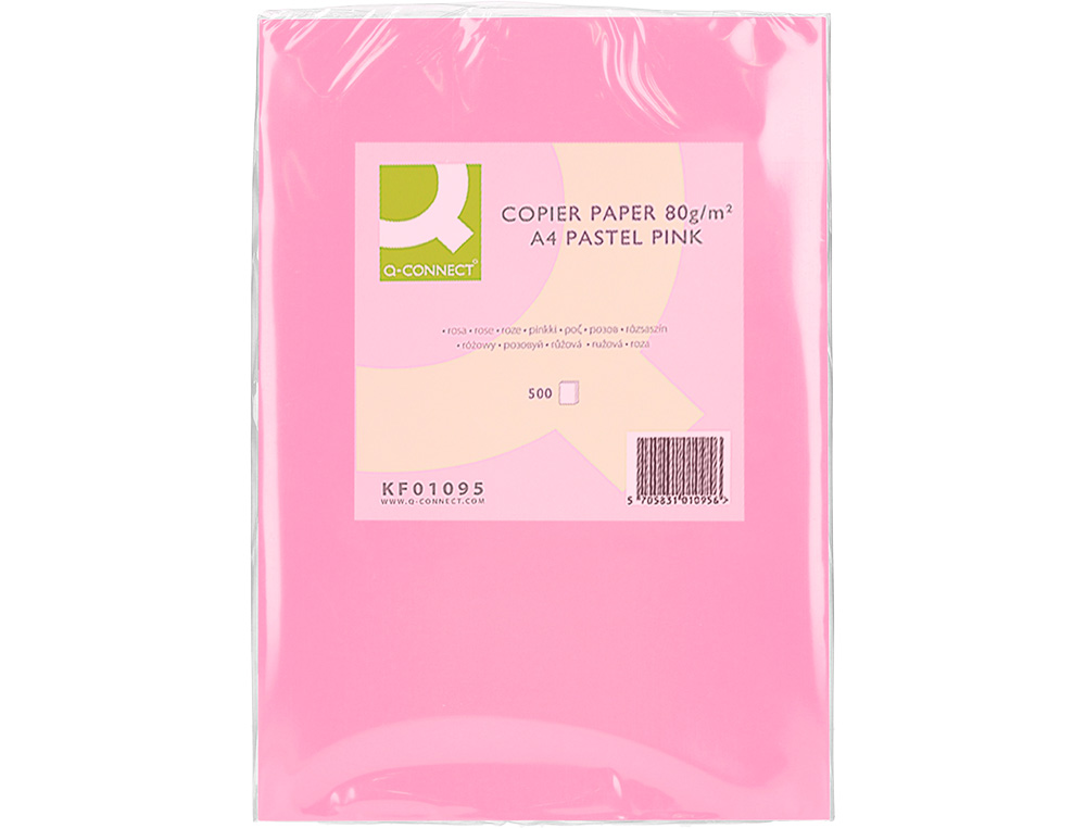 Papel de Cor A4 Q-Connect - Cor de Rosa. 500 folhas ( Imagem 2 de 7 ) - Preview