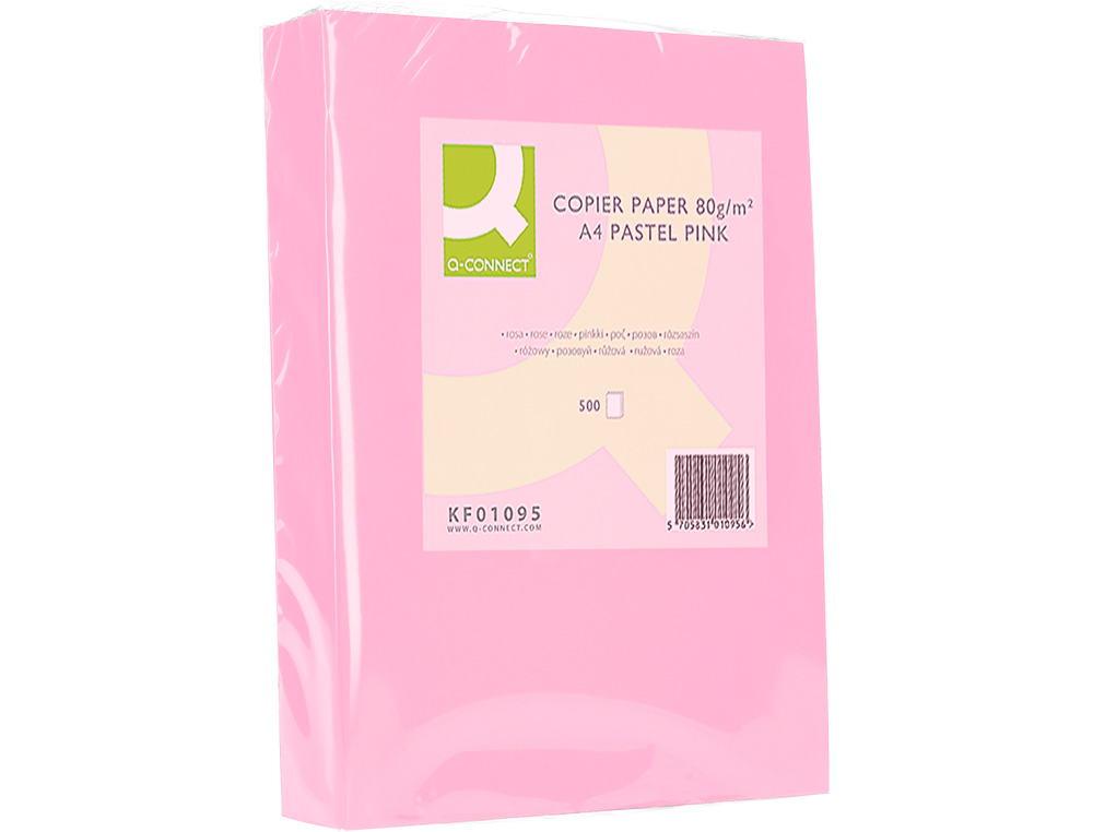 Papel de Cor A4 Q-Connect - Cor de Rosa. 500 folhas ( Imagem 3 de 7 ) - Preview