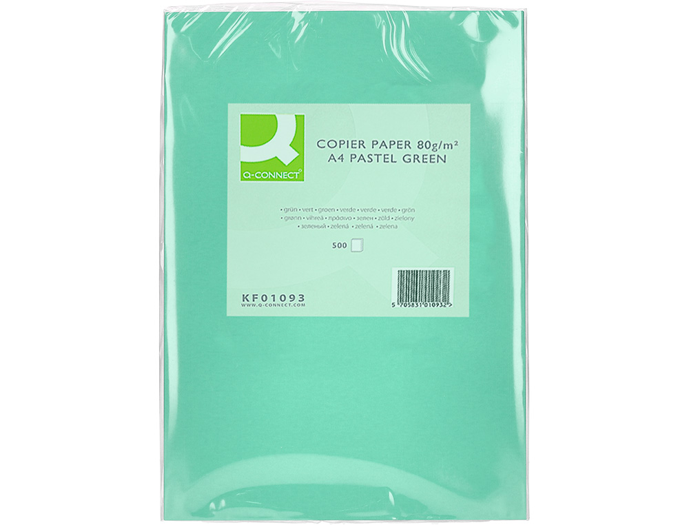 Papel de cor q-connect din a4 80 gr verde pack de 500 folhas ( Imagem 2 de 8 ) - Preview