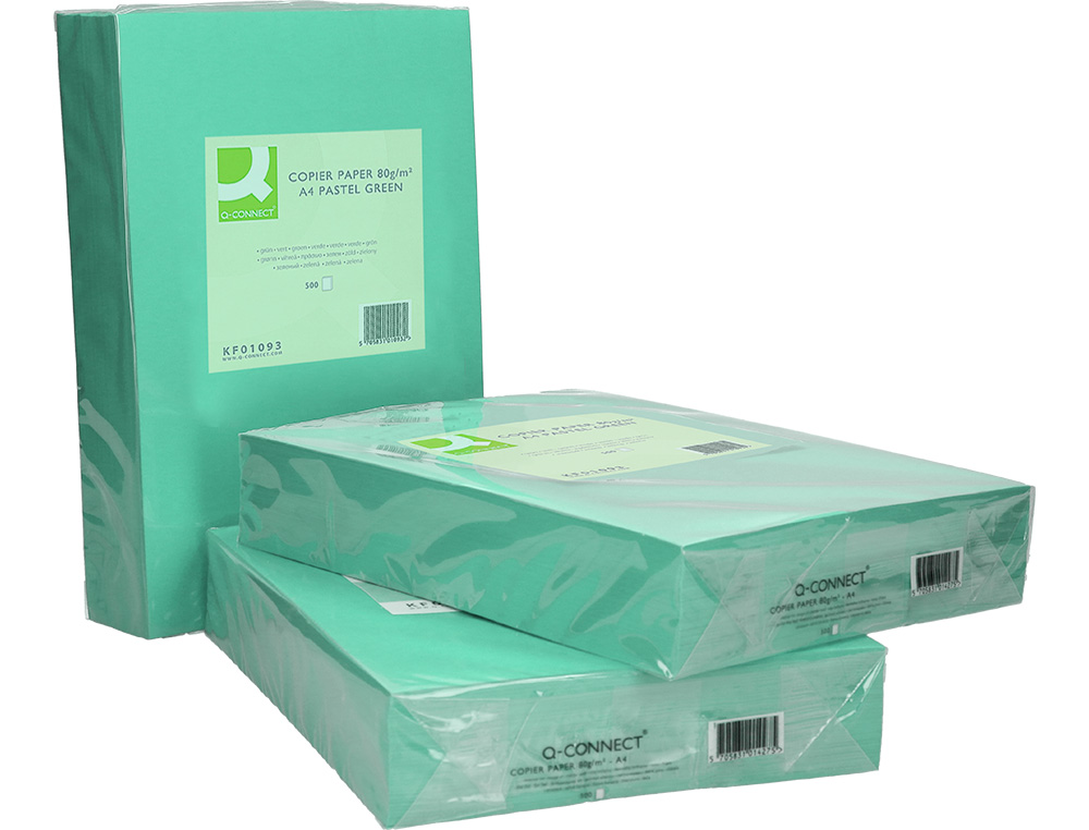 Papel de cor q-connect din a4 80 gr verde pack de 500 folhas ( Imagem 5 de 8 ) - Preview