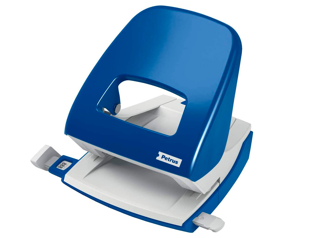 Furador petrus 62 color, capacidade 20 folhas - azul ( Imagem 2 de 6 ) - Preview