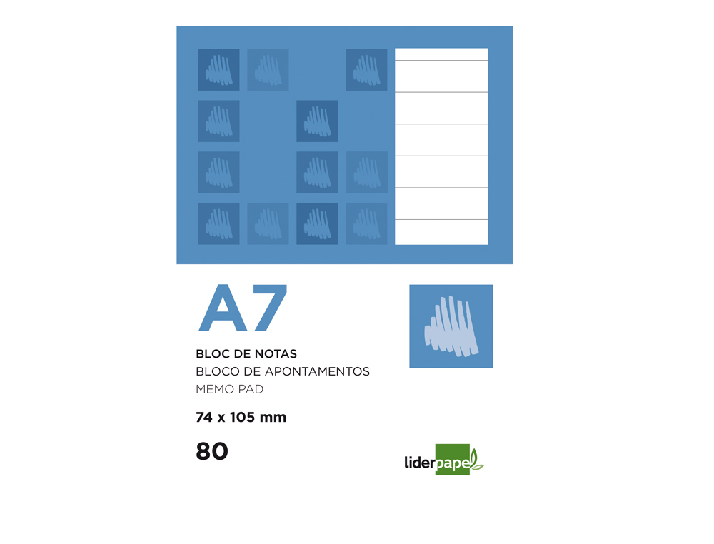 Bloco de Apontamentos Pautado A7 Liderpapel. 80 folhas ( Imagem 4 de 16 ) - Preview