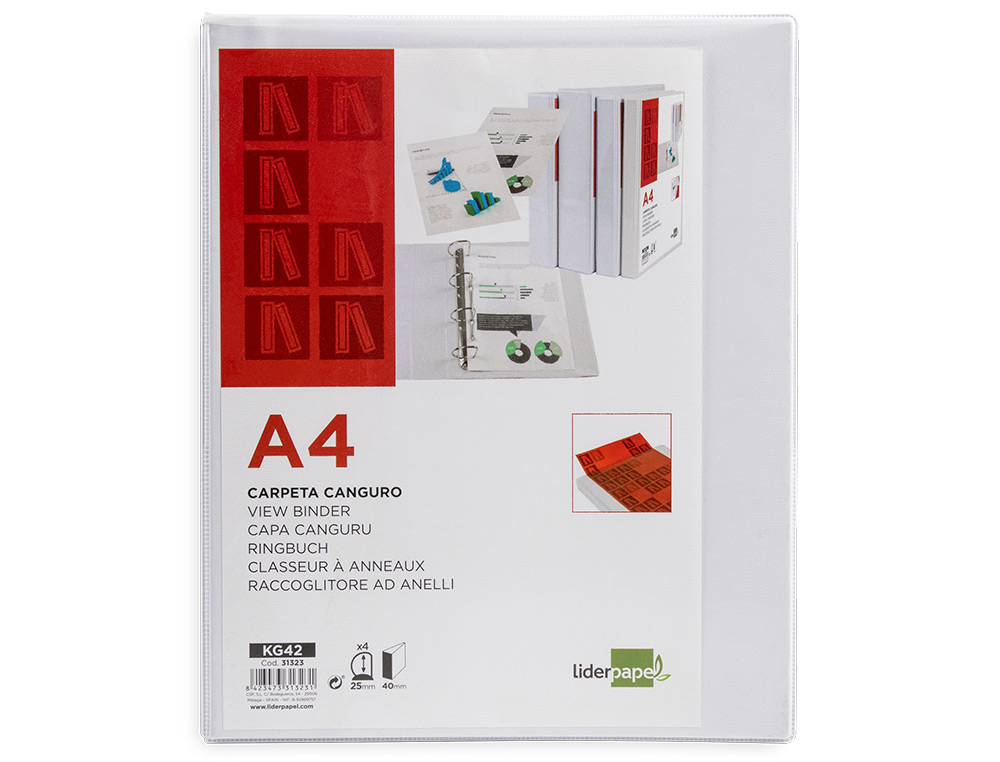 Pasta canguru liderpapel din a4 4 aneis de 25 mm ( Imagem 2 de 21 ) - Preview