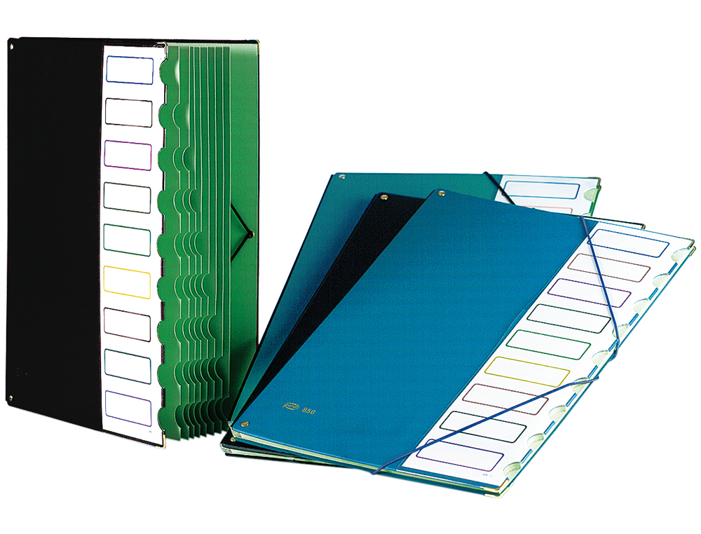 Classification folder with 9 compartments, brown and black. ( Imagem 2 de 4 ) - Preview