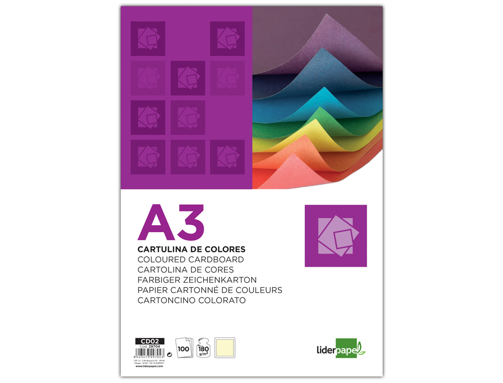 Cartolina liderpapel 180 gr 100 folhas din a3 amarelo ( Imagem 2 de 3 ) - Preview