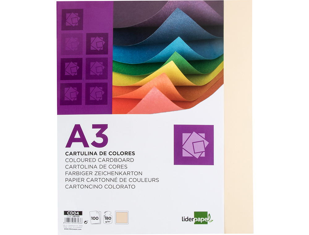 Cartolina liderpapel 180 gr 100 folhas din a3 creme ( Imagem 4 de 10 ) - Preview