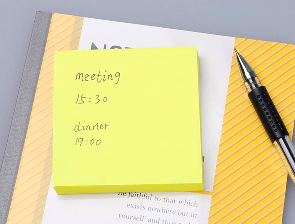 Bloco de notas adesivas q-connect amarelo fluorescente75x75mm ( Imagem 5 de 5 ) - Preview