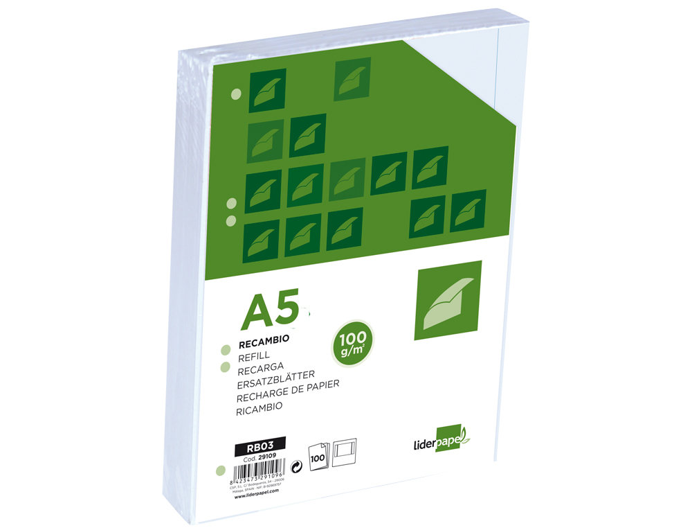Recarga liderpapel din a5 100 f 100 gr liso ( Imagem 3 de 9 ) - Preview