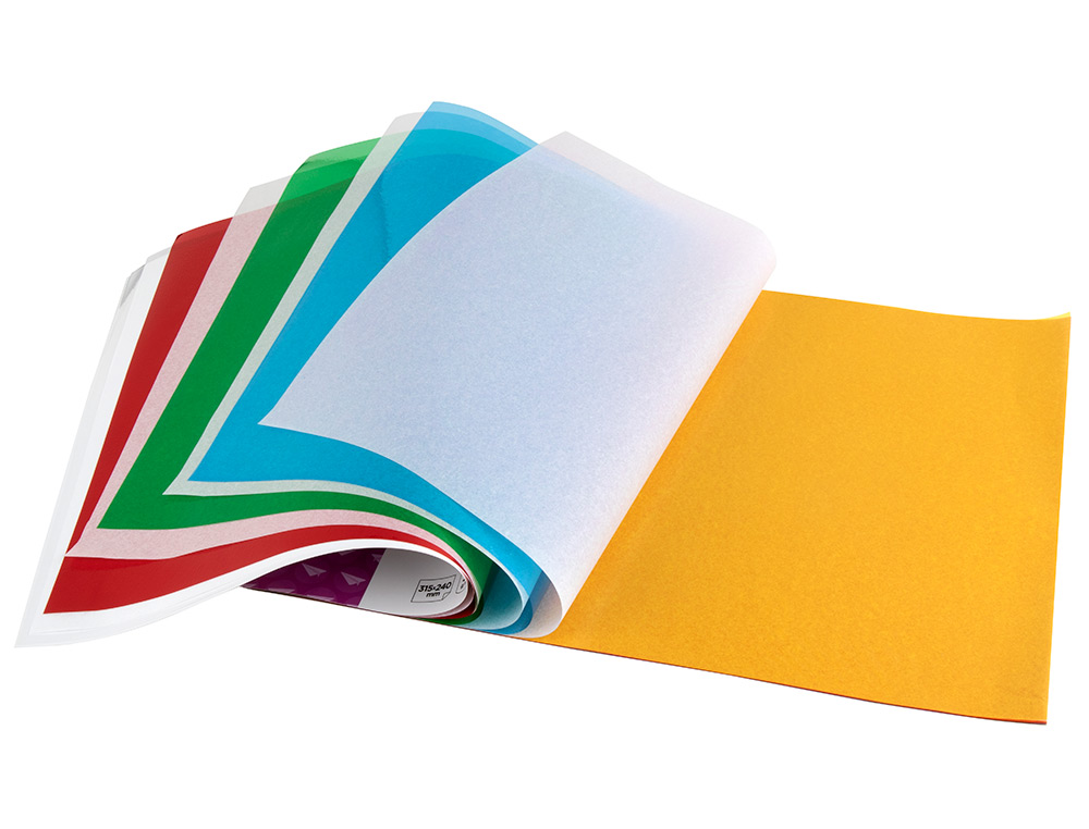 Bloco trabalhos manuais liderpapel celofane folio 10 folhas sortido (10 unidades) ( Imagem 5 de 8 ) - Preview