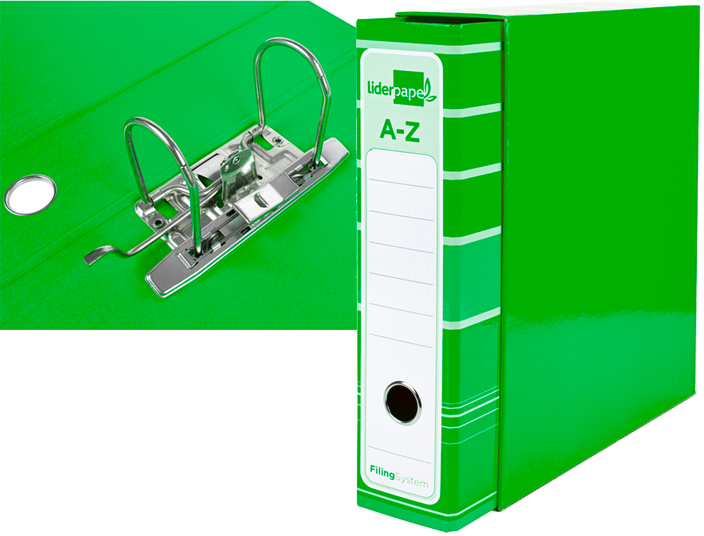 Pasta de arquivo de alavanca liderpapel filing system cartao forrado din a4 com caixa verde ( Imagem 5 de 18 ) - Preview