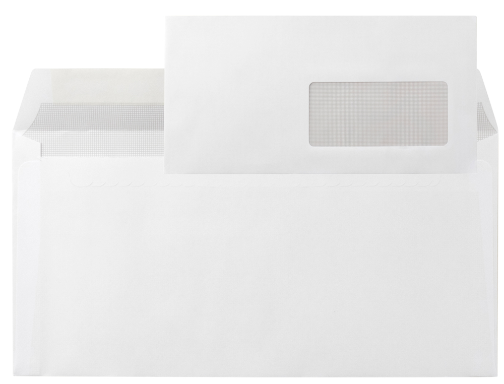 Envelope liderpapel americano branco 110x220 mm tira de silicone janela direita pack de 500 unidades ( Imagem 2 de 2 ) - Preview