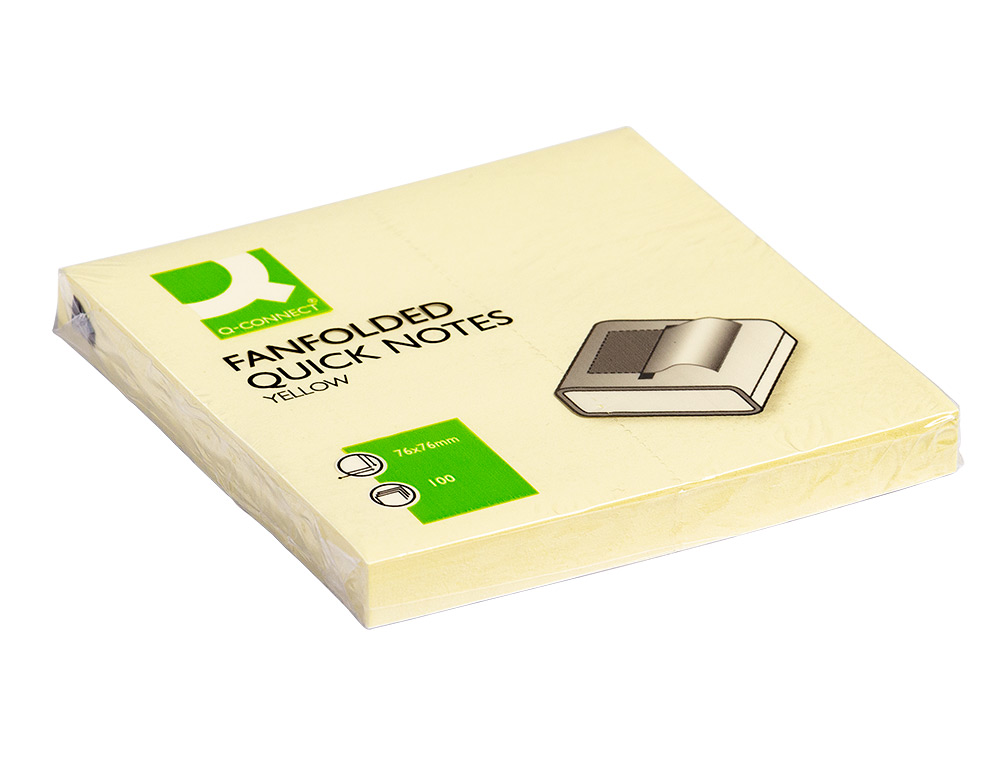 Bloco de notas adesivas q-connect amarelo. 75 x 75 mm ( Imagem 2 de 5 ) - Preview