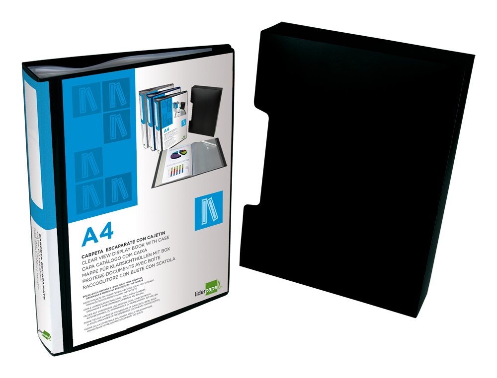 Capa catalogo liderpapel 100 bolsas din a4 preta com caixa ( Imagem 4 de 12 ) - Preview