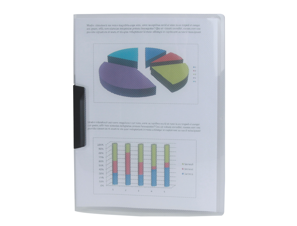Bolsa dossier liderpapel com clip lateral din a4 cristal 30 folhas ( Imagem 2 de 2 ) - Preview