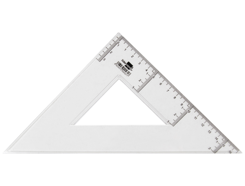 Esquadro liderpapel cristal liderpapel transparente 25 cm (20 unidades) ( Imagem 2 de 12 ) - Preview