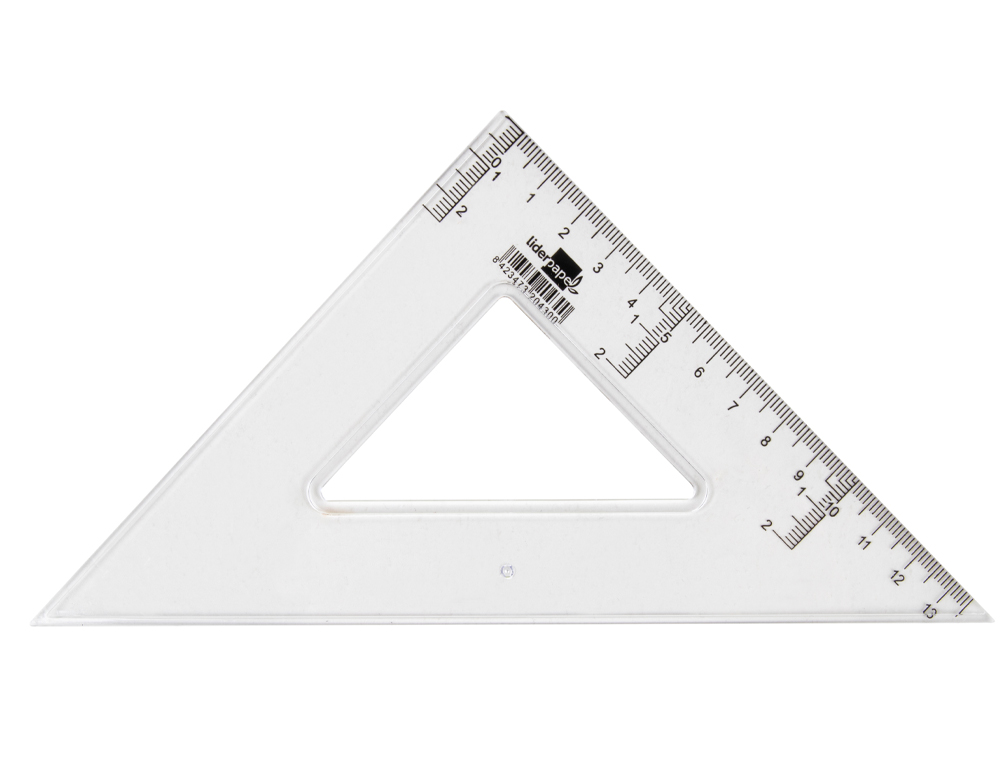 Esquadro liderpapel plastico cristal transparente 20 cm ( Imagem 2 de 6 ) - Preview
