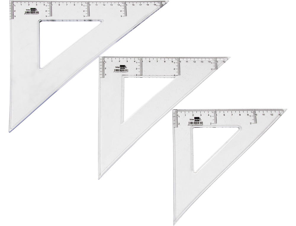 Esquadro liderpapel plastico cristal transparente 20 cm ( Imagem 3 de 6 ) - Preview