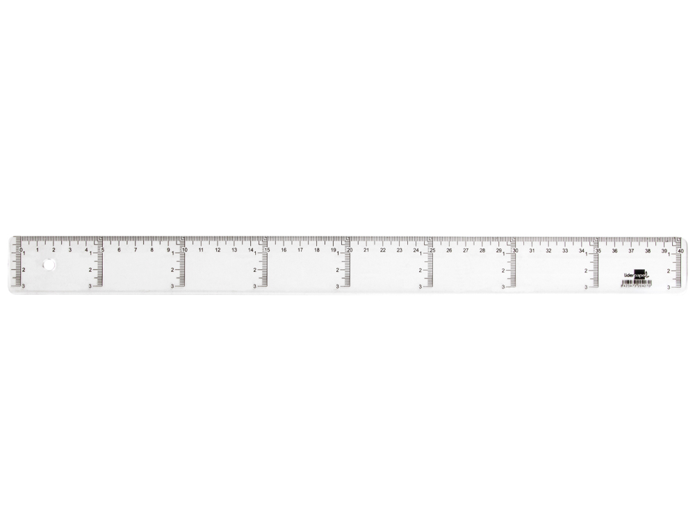 Regua plastico cristal liderpapel transparente 40 cm ( Imagem 2 de 6 ) - Preview