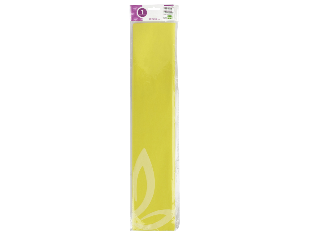 Papel crepe em celofane liderpapel 50 cm x 2,5 m amarelo classico ( Imagem 2 de 7 ) - Preview