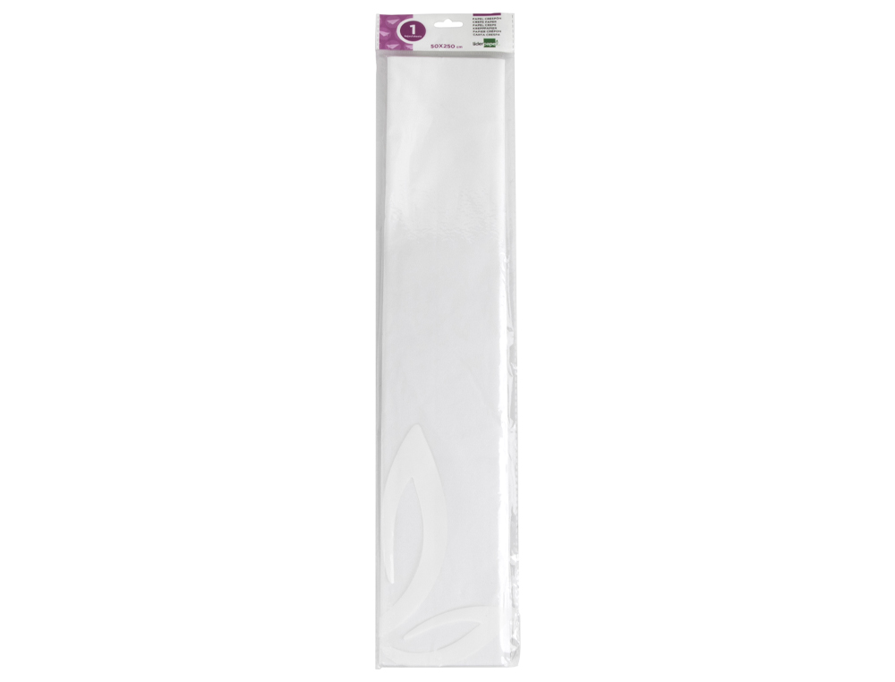 Papel crepe em celofane liderpapel 50 cm x 2,5 m branco classico ( Imagem 2 de 4 ) - Preview