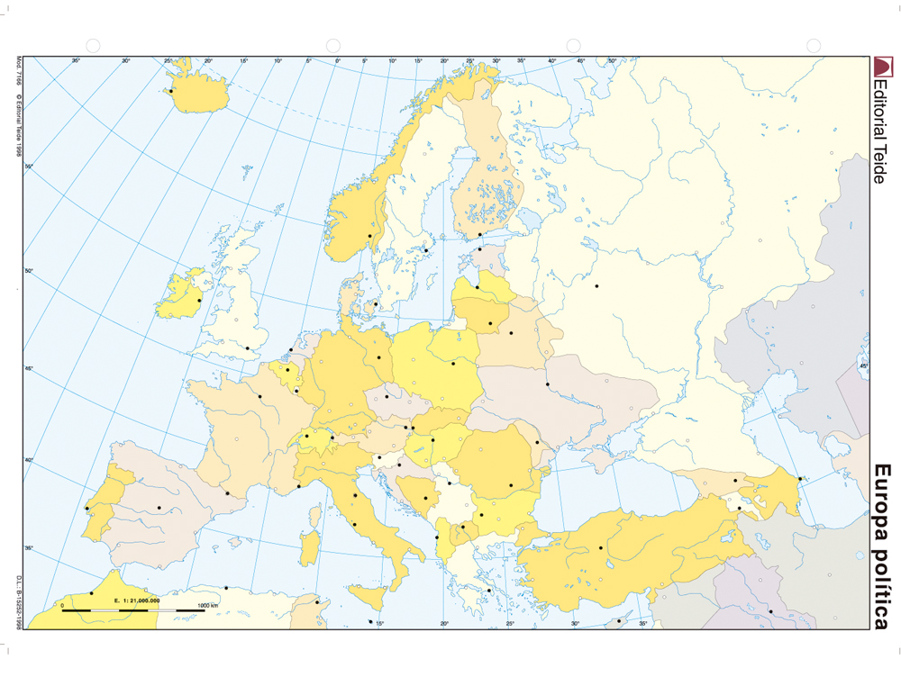 Mapa mundo cor europa - politico (100 unidades) ( Imagem 2 de 2 ) - Preview
