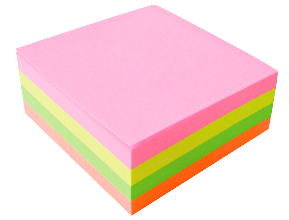 Bloco de notas adesivas q-connect fluorescente 75 x 75 mm ( Imagem 3 de 5 ) - Preview
