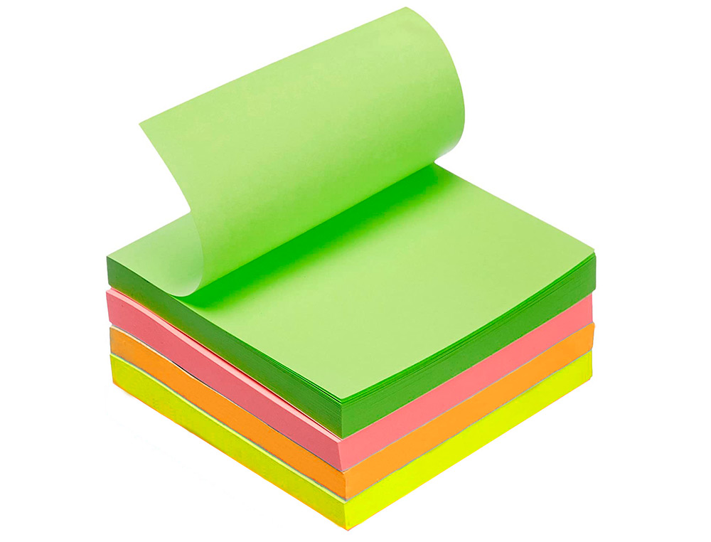 Bloco de notas adesivas q-connect fluorescente 75 x 75 mm ( Imagem 4 de 5 ) - Preview