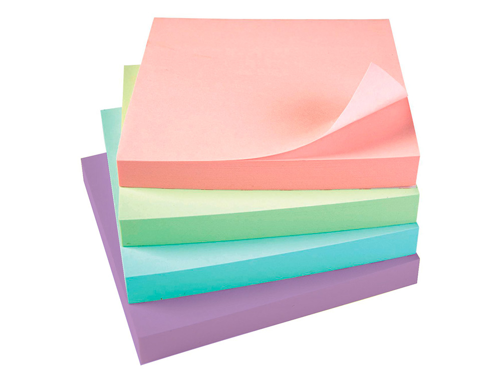 Q-Connect sticky note pad, pastel color, 75 x 75 mm ( Imagem 5 de 6 ) - Preview