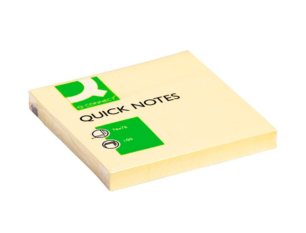 Bloco de Notas Adesivas Q-Connect - Amarelo - 75 x 75 mm ( Imagem 2 de 5 ) - Preview