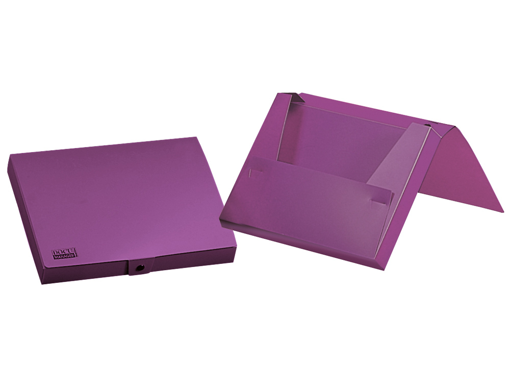 Paper folder, document holder with elastic bands, polypropylene, A4 size, lavender opaque, 25 mm spine. ( Imagem 2 de 2 ) - Preview